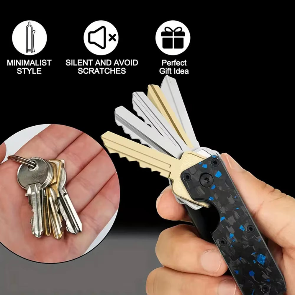 Minimalist Innovative Aluminum Alloy Compact Key Holder Key Rings Key Organizer Metal Key Holder 2-6 Keys