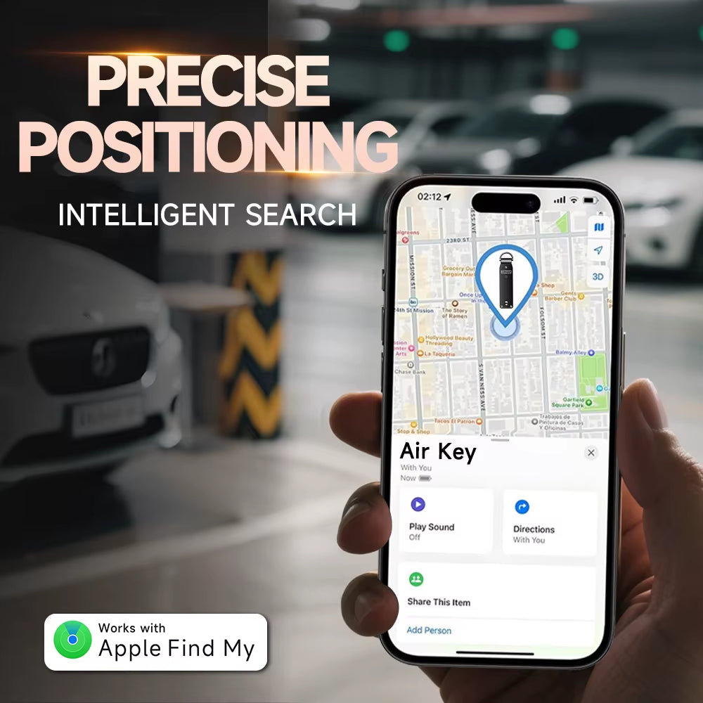 Key Organizer Works with Apple Find My, Built-In Airtag Chips, Holds 2-6 Keys, Car Key Chains with GPS Tracker, (Ios Only)